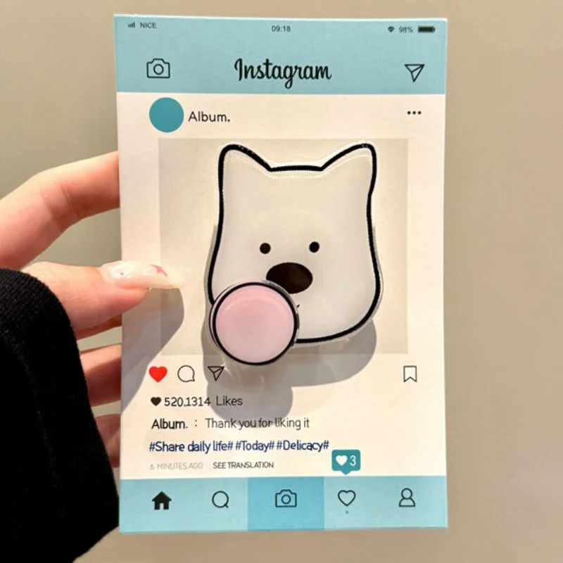 

Корейский милый мультфильм, вращающаяся ручка для щенка, держатель для телефона Tok Griptok, подставка для iPhone 15, универсальные аксессуары для Samsung
