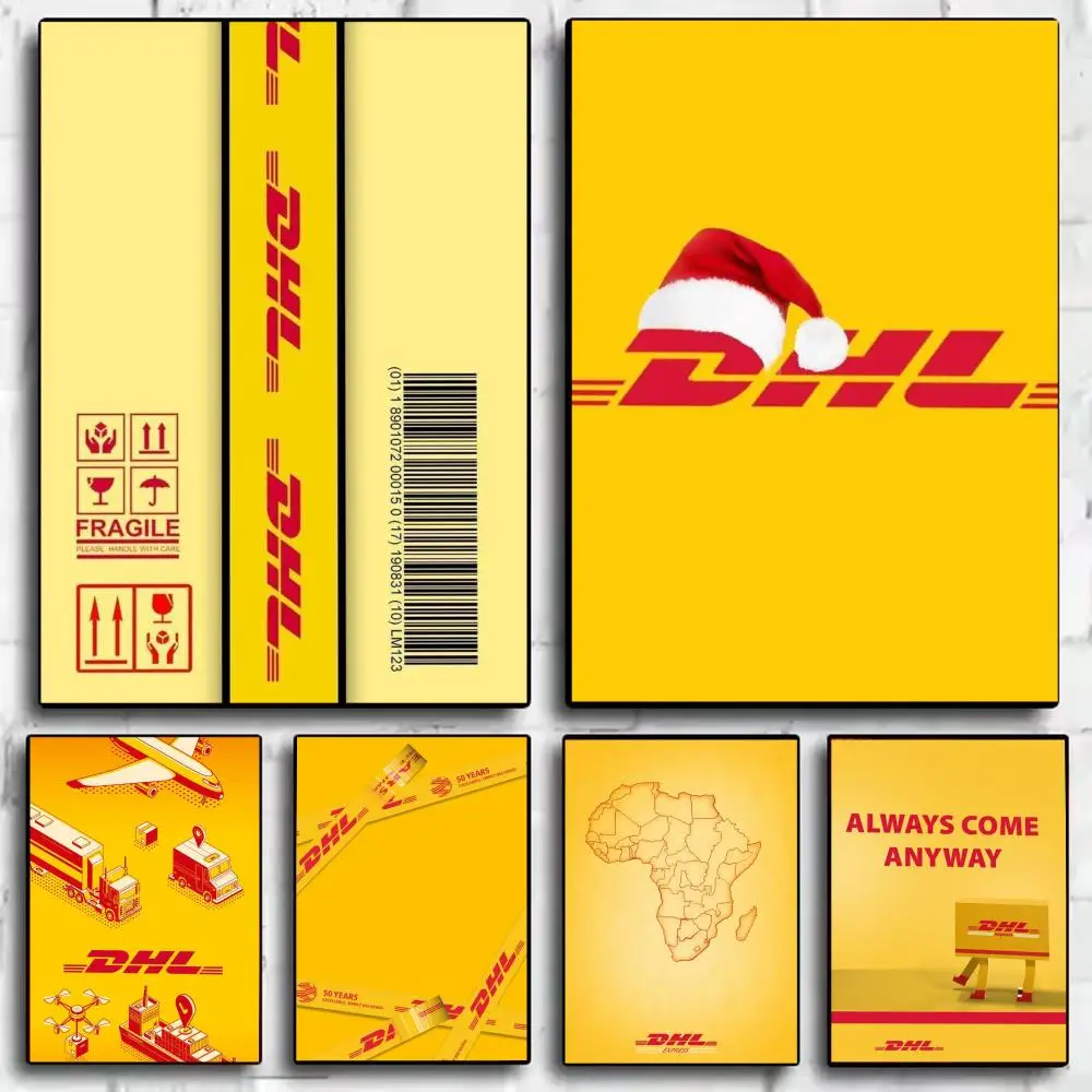 D-DHL E-Express Poster, perfekter Aufkleber, selbstklebend, für Büro, Heimkino, Wandkunst, Dekoration, ausgefallenes Geschenk