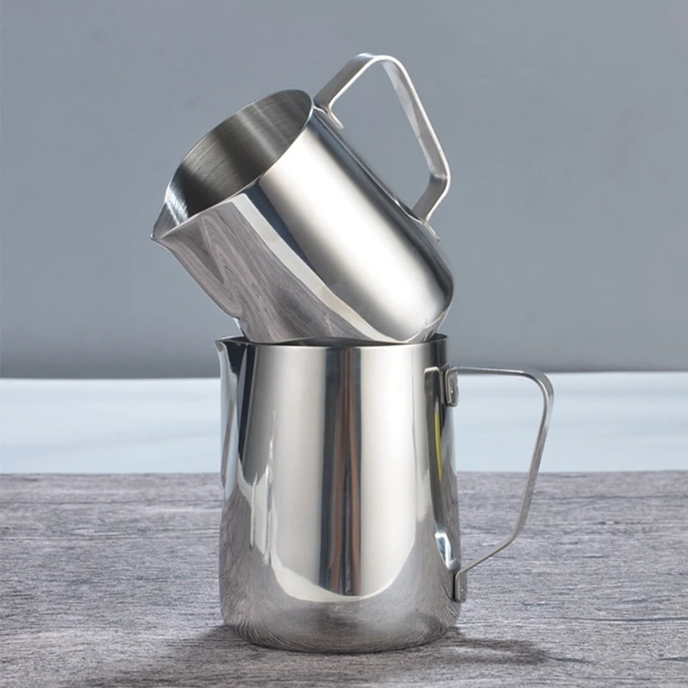 350/600ML Stainless Steel Garland Cup Milk Froth Pot Foamer Coffee Latte Cup Container Milk Coffee Metal Kettle Bar Kitchen Tool