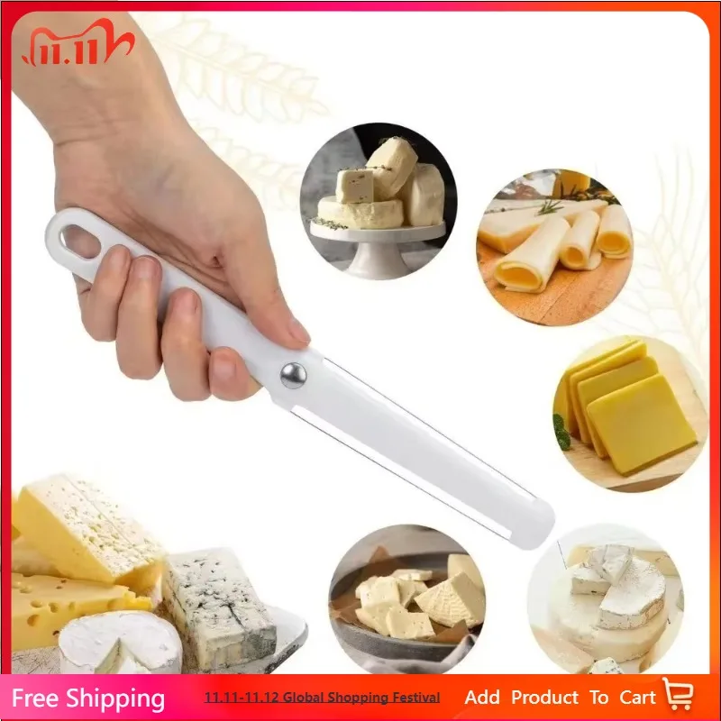 

1PC Cheese Butter Slicer Peeler Cutter Tool Wire Thick Hard Soft Handle Plastic Cheese Knife Cooking Baking Tools