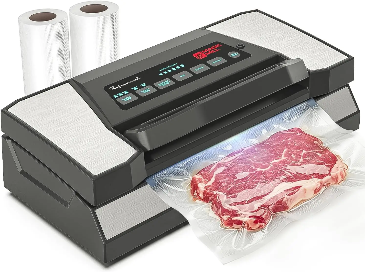 

Vacuum Sealer Machine Pro with Patent Handle for Food Bags, Bowls, Meal Prep | Includes Cutter and Jar Attachment