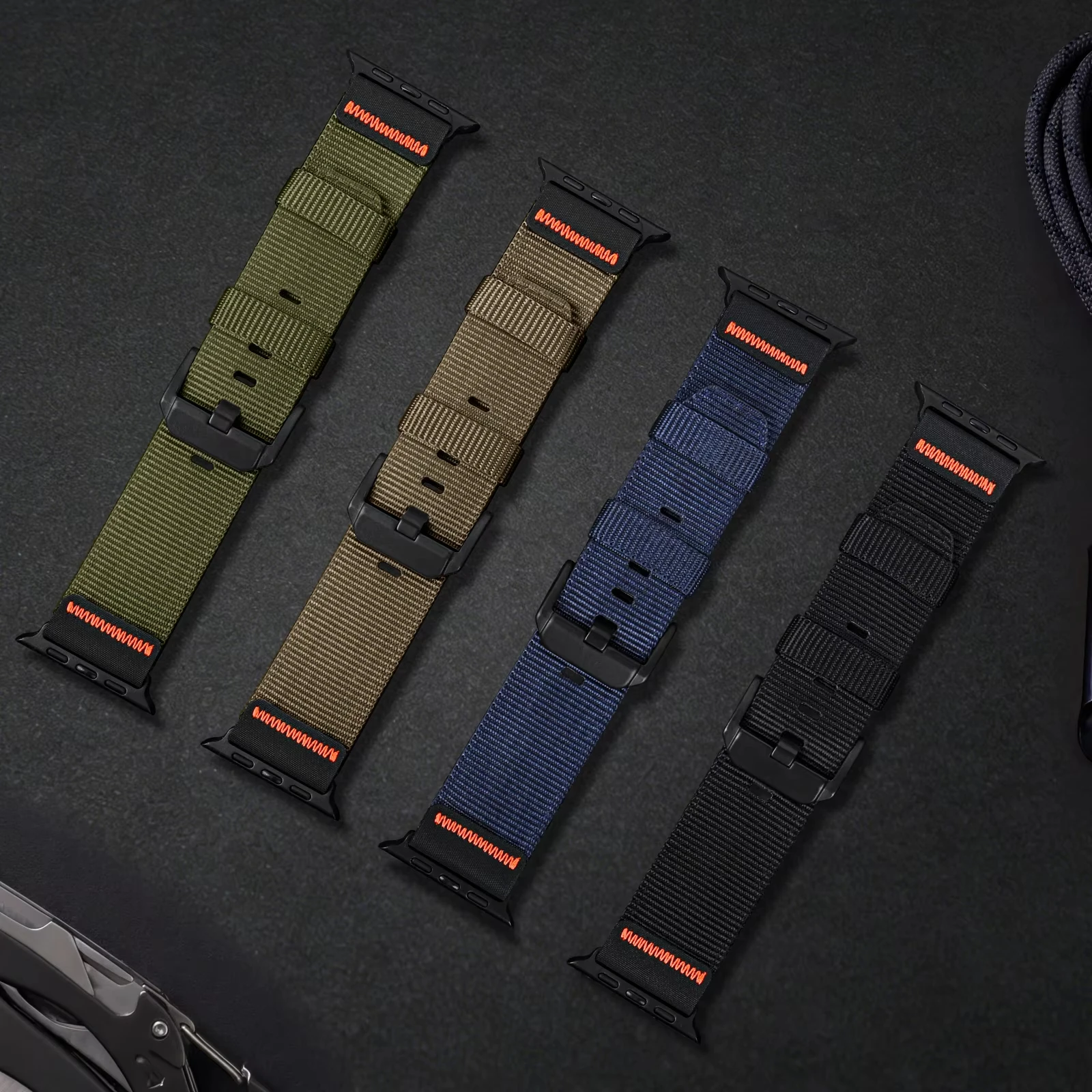 Nylon Strap for Apple Watch Ultra 4 3 2 Bands 49mm 46mm 42mm 45mm 44mm 41mm 40mm Correa Bracelet iWatch Series 12 11 10 9 8 SE 7