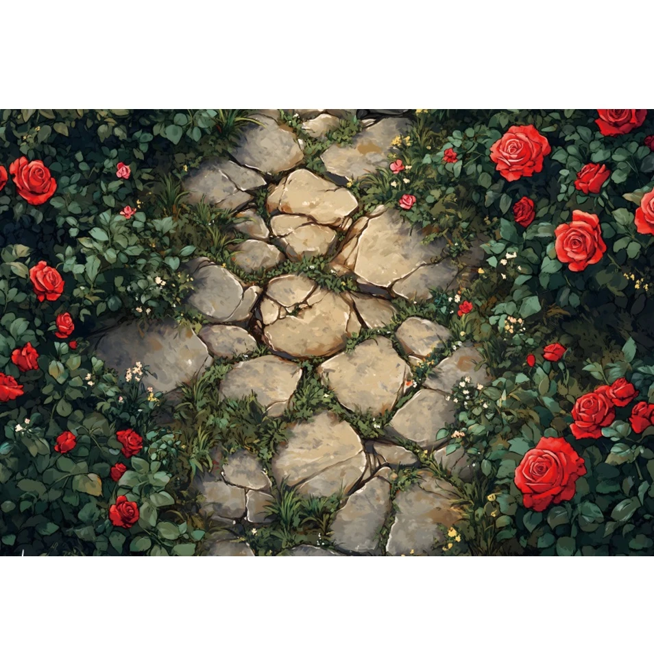 꽃 스톤 로드 배경 사진 스튜디오, 발렌타인 데이, 결혼식, 생일 파티, 행사, 바닥 장식