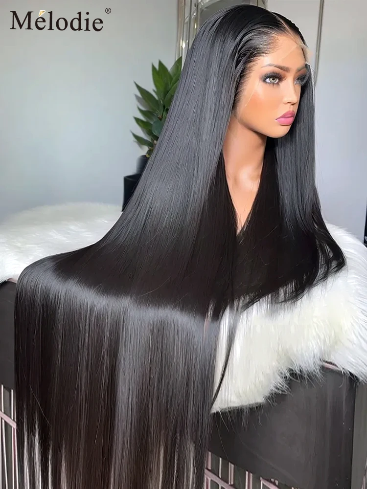 Melodie HD 220% 30 40 Inch Straight 13X6 Lace Frontal Wigs Human Hair 13x4 Lace Front Preplucked Wig 5x5 Glueless Remy Wig