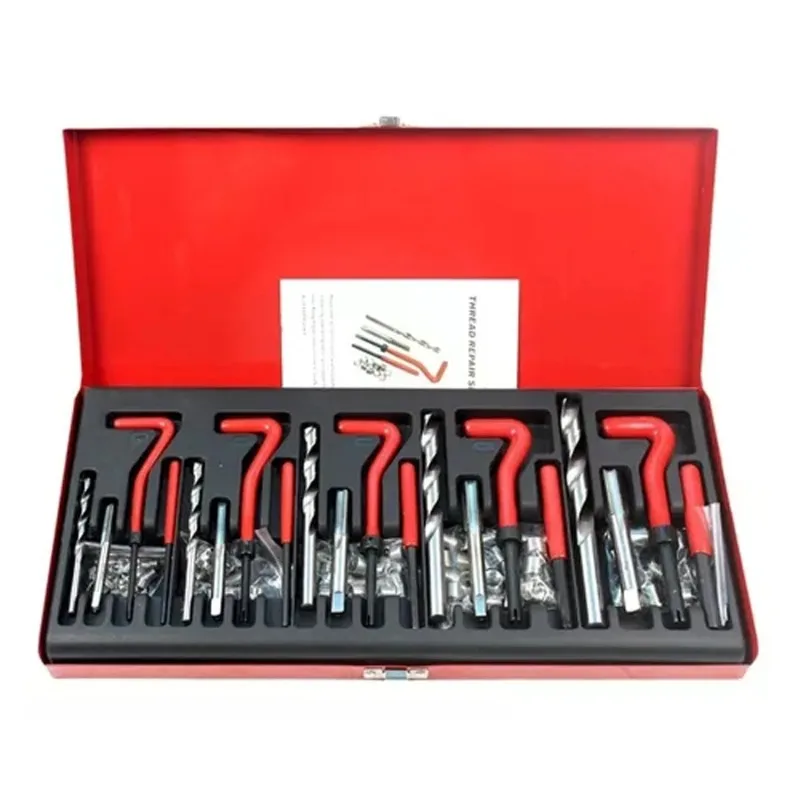 Thread Repairing Kit 131Pcs HSS Drill Helicoil Set Stripped Thread Rethread Recoil Repairing Tool Metric M5 M6 M8 M12