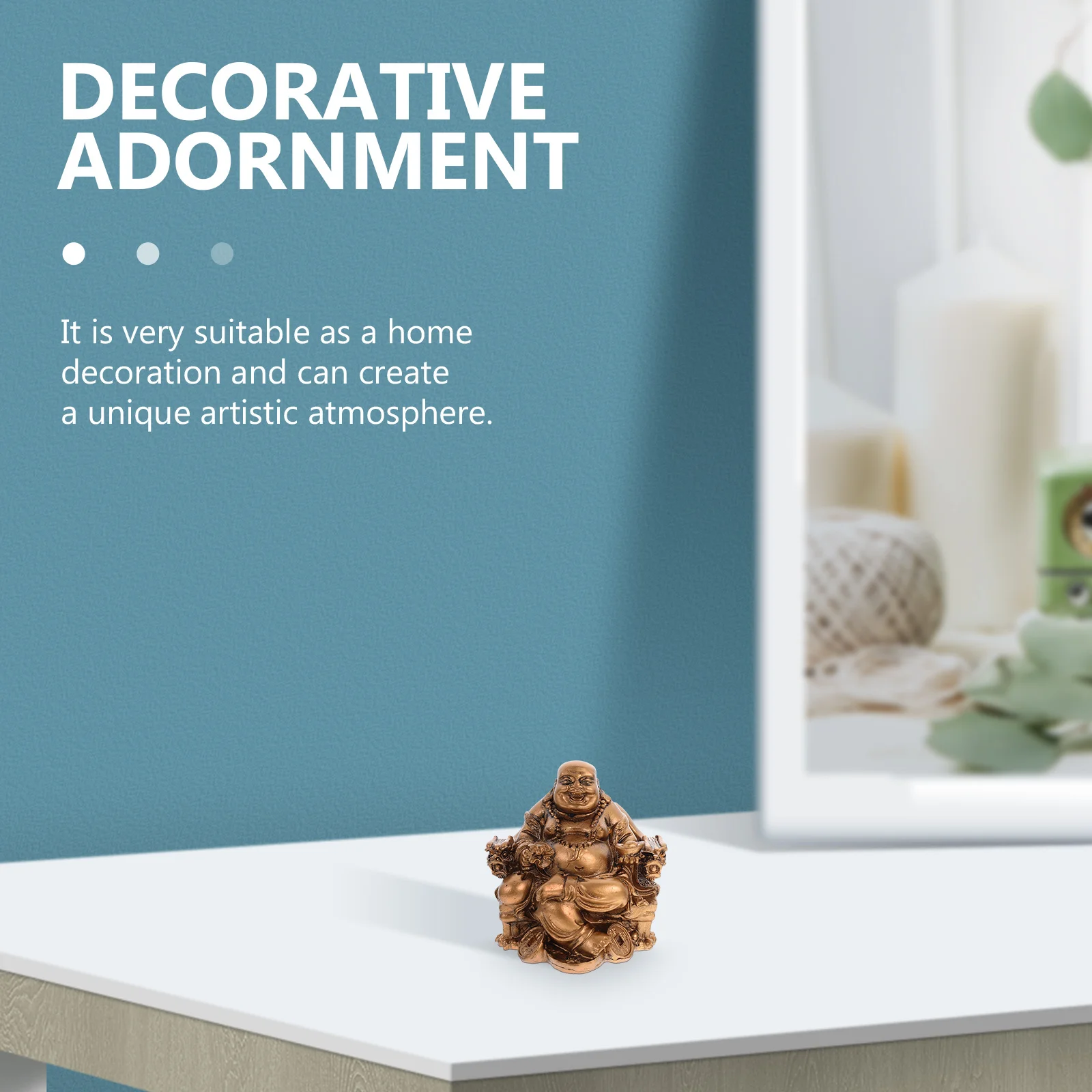 

Resin Maitreya Sitting Buddha Dragon Chair Resin Craft Home Decor Temple Office Tea House Decorative Sculpture Artware