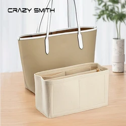 WUTA-Sac intérieur en feutre pour avantages, sac à main de maquillage, sac à main de voyage, sacs à cosmétiques portables à fermeture éclair, fourre-tout de rangement