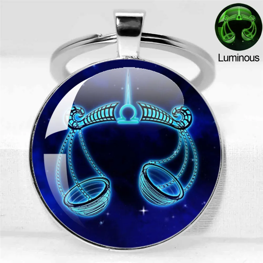 اليدوية زودياك المفاتيح 12 الأبراج قلادة كيرينغ العقرب القوس الجدي الدلو هدية عيد ميلاد النساء ﻿