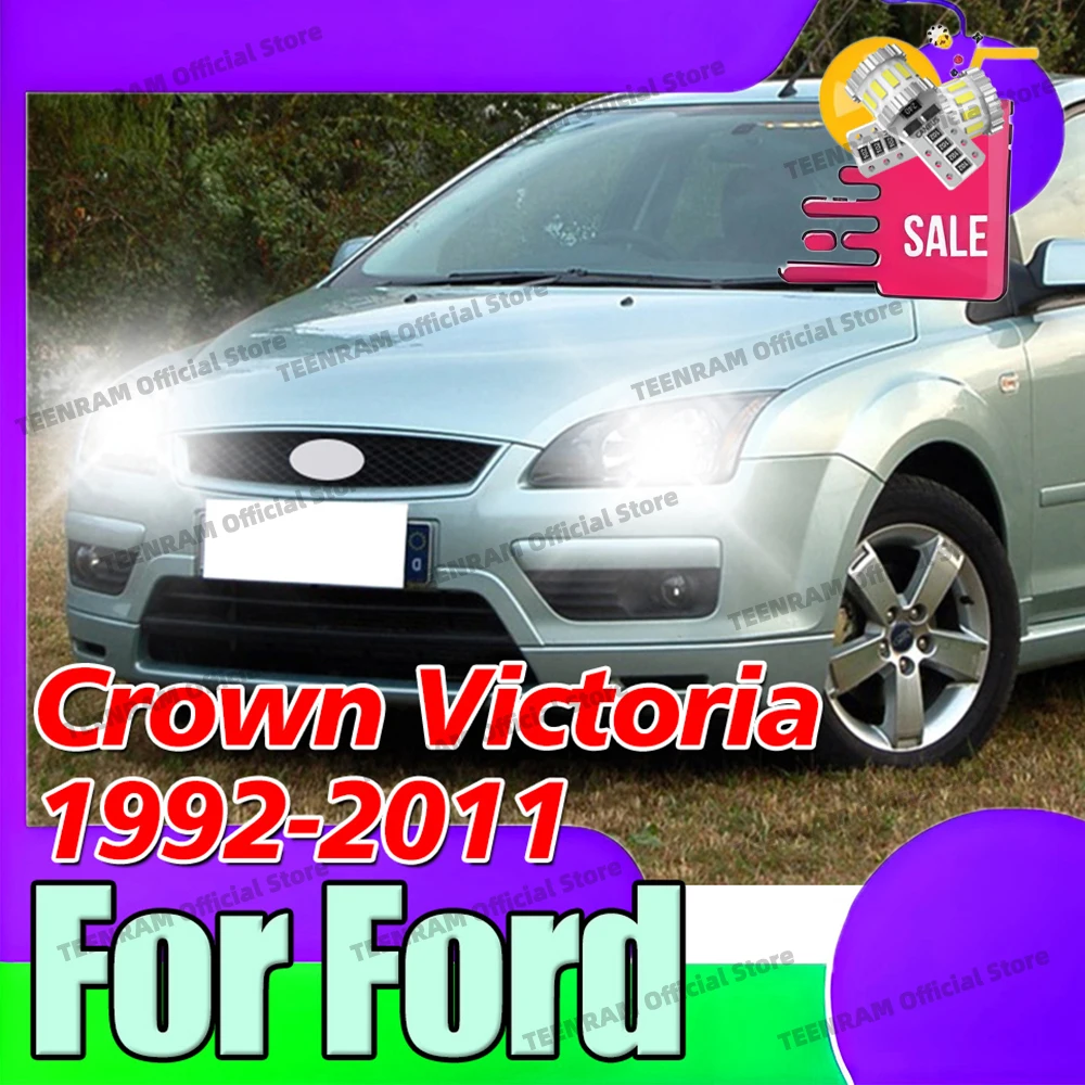 

2 светодиодные лампы T10 для автомобиля, внутреннего освещения и подсветки номерного знака для Ford Crown Victoria 1992-2011 годов выпуска