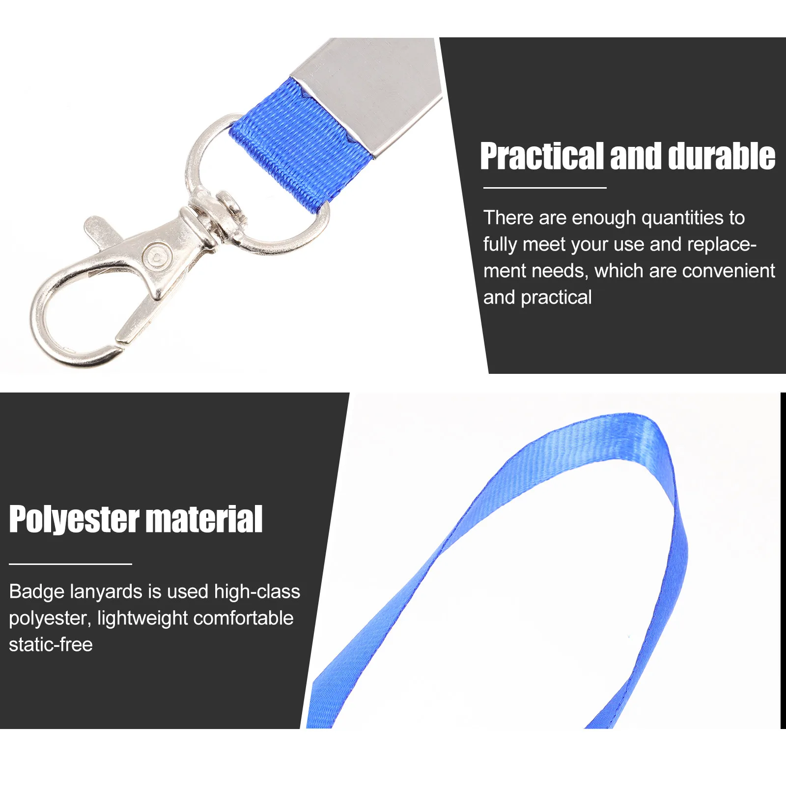 5Pcs Card Holder Lanyards Strong Clip Badge Lanyard Bulk Work Cards Id Name Tag Holder Hanging Strap Lanyards for Keys