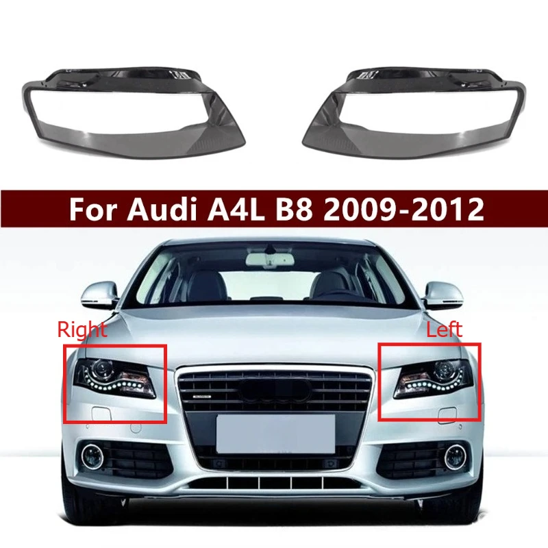 Scheinwerferlinsenabdeckung für Audi A4 A4L B8 2009 2010 2011 2012 Auto-Scheinwerfergehäuse Lampenschirm Transparente Linsenabdeckung