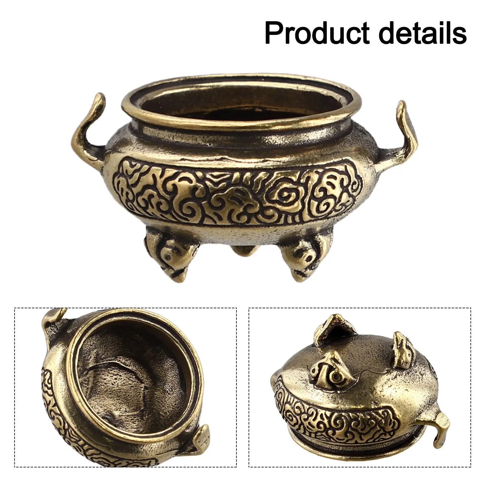 Brass Incense Burner Mini Copper Censer For Home Decoration And Aromatherapy With Vintage Design And Metal Construction