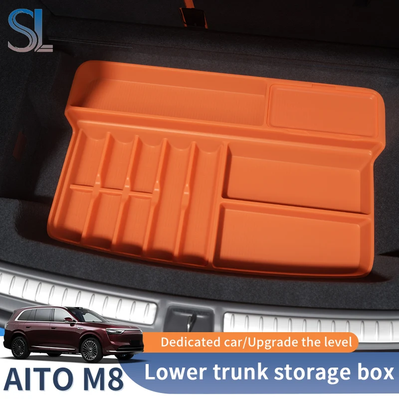 

For AITO M8 5Seat/6Seat 2025 2026 Trunk Storage Box Tail Box Leveling Organizer Interior Modification Special-Fit