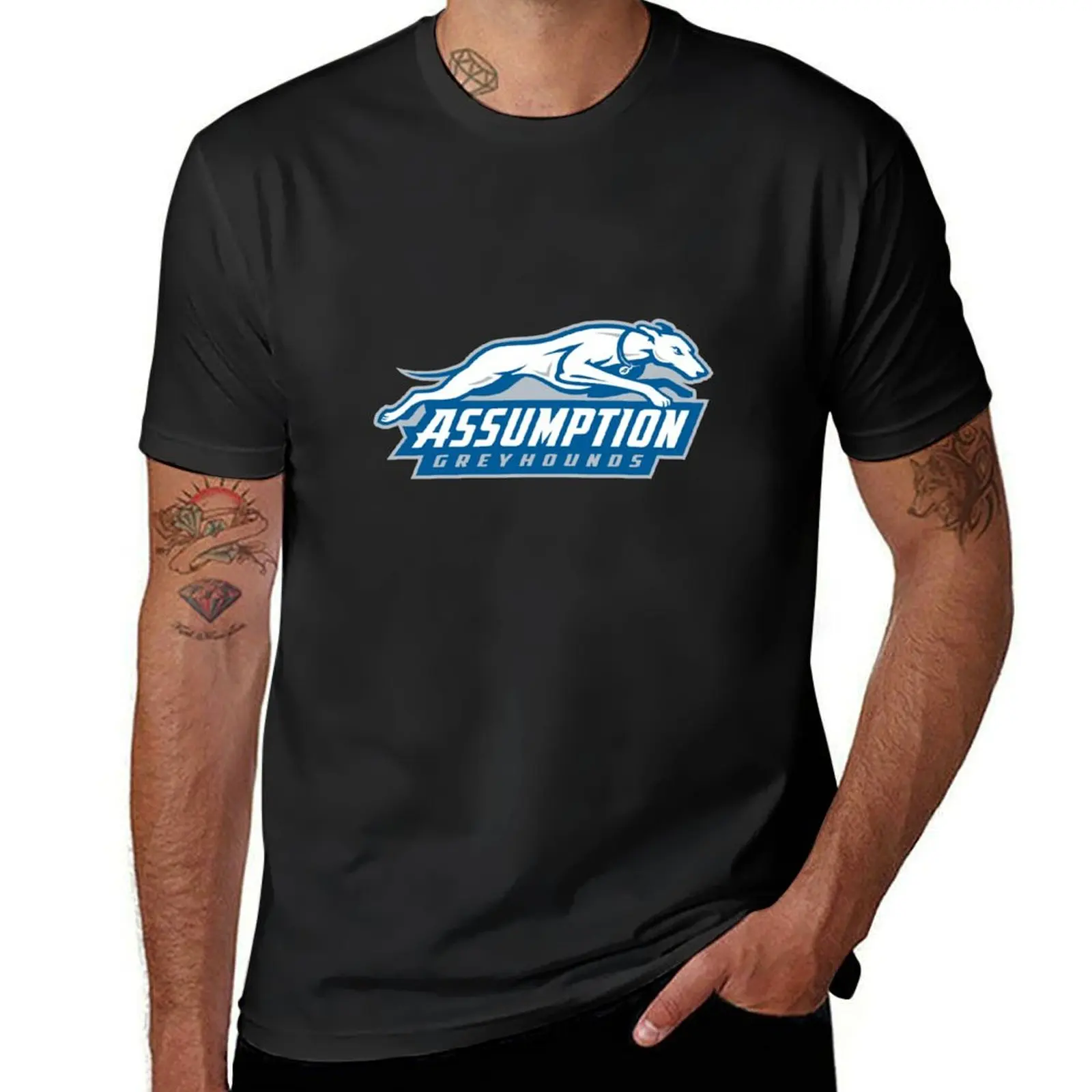 Assumption Greyhounds Logo T-Shirt for a boy summer top quick-drying boys whites t shirts for men