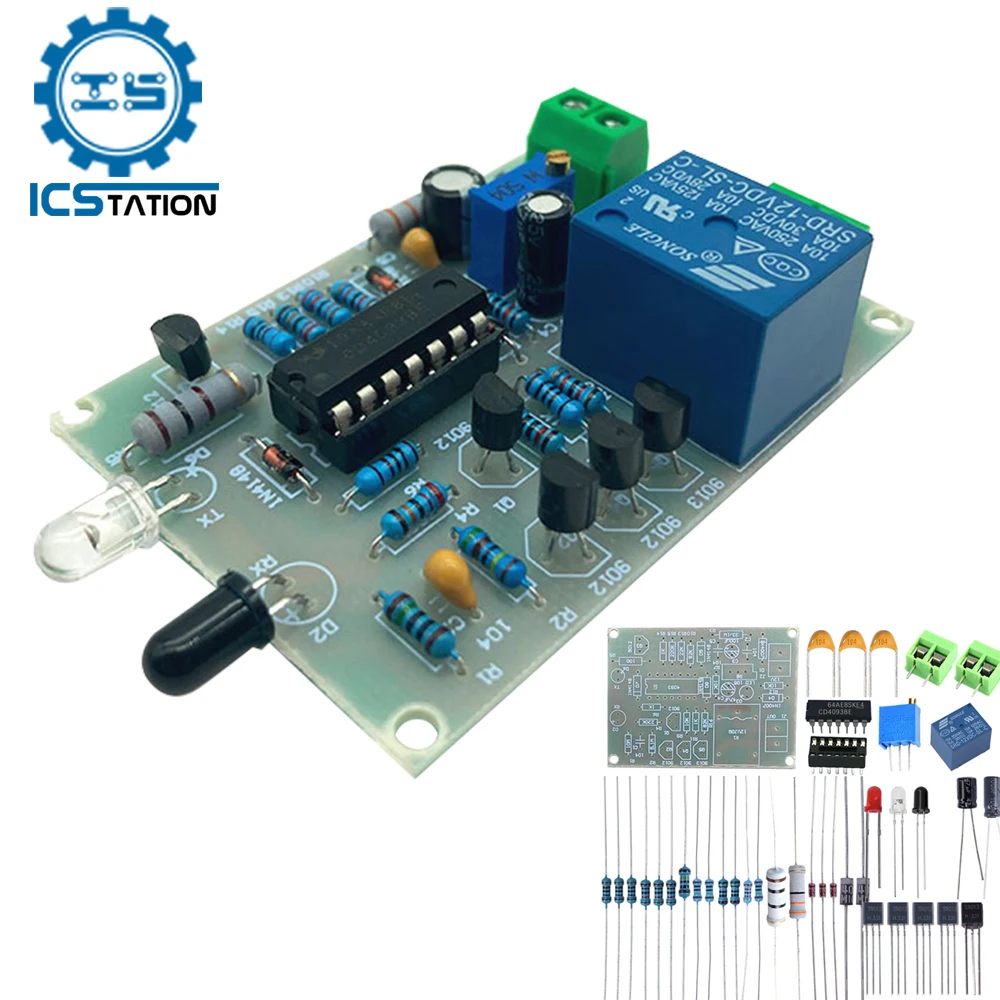 Infrared Induction Switch Board DIY Electronic Kit Automatic Hand Dryer Faucet Control Module Soldering Project Practice