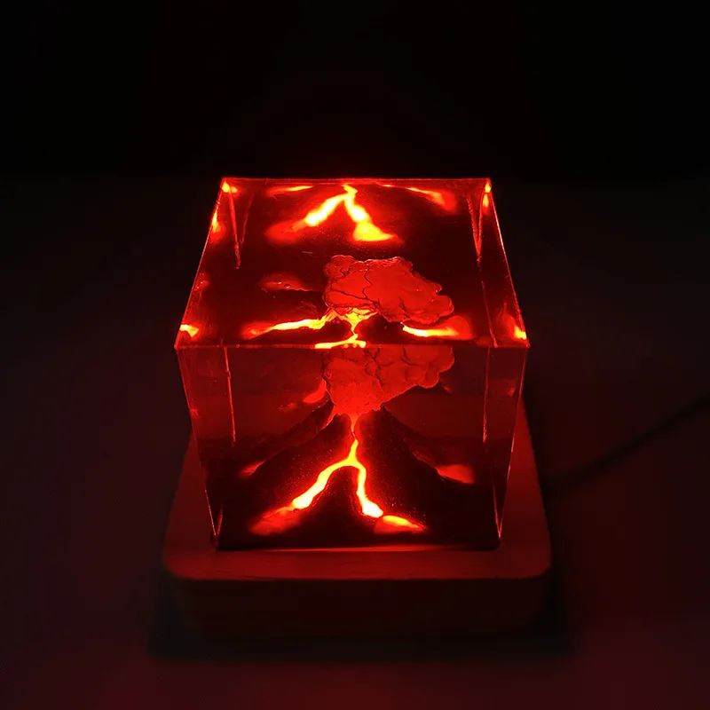 Imagem -02 - Cube Organism Resina Table Light Creactive Art Decoração Lâmpada Volcano Empersion Theme Night Light Usb Charge 5cm