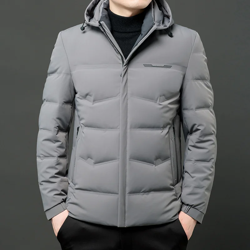 Men's Standing Collar Down Jacket 2023 New Trend Warm Winter Clothing Handsome Short Casual