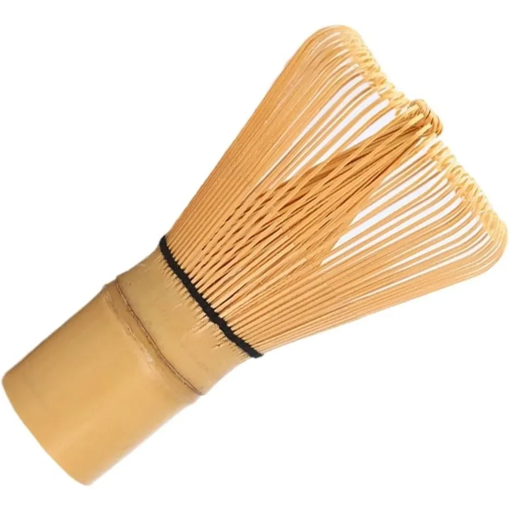 Matcha Whisk 100 Prong Natural Bamboo Tea Powder Whisk Semi Handmade Chasen for Making and Stirring Matcha, Golden Bamboo