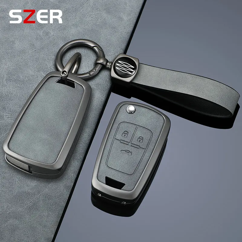 For Chevrolet Car Key Fob for Chevrolet Chevy Cruze Malibu Camaro Aveo Equinox Impala Sonic 3 4 5 Buttons Metal Key Case Cover