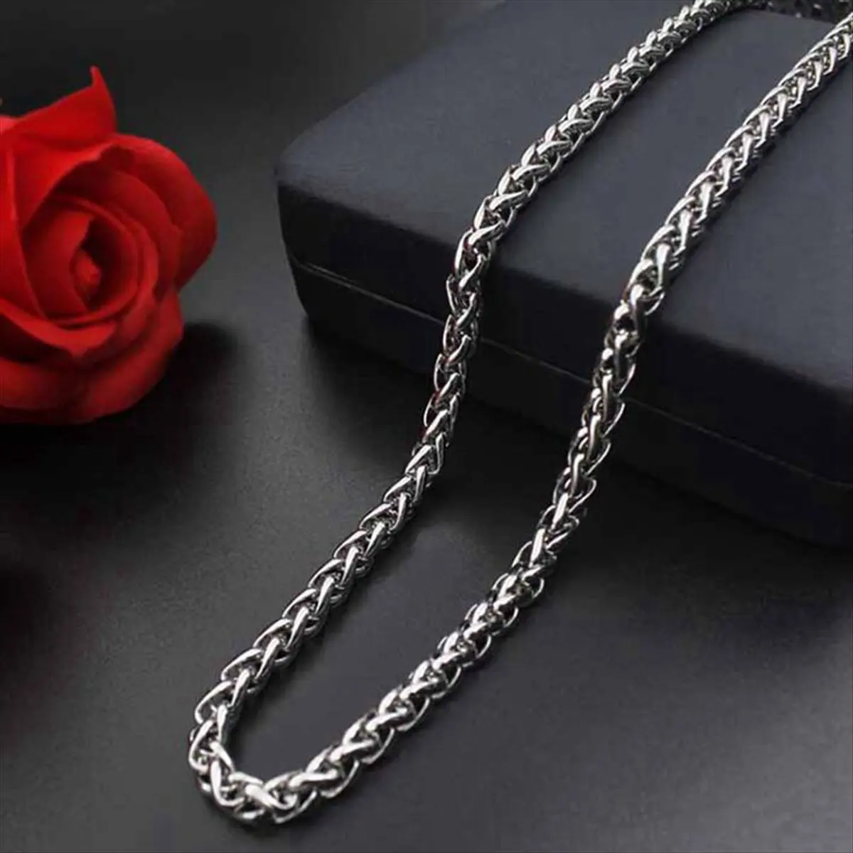 

*ABKM 4X модные ювелирные изделия, ожерелья из нержавеющей стали для мужчин и женщин, цепочка-колье, ожерелье 3 мм, 24 дюйма