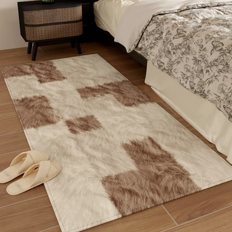 Tappeto per la casa Tappeto da comodino impermeabile spesso di lusso Tappeto da camera da letto Tappetino in peluche lavabile antiscivolo Resistente all'olio Decorazioni per la camera da letto Casa