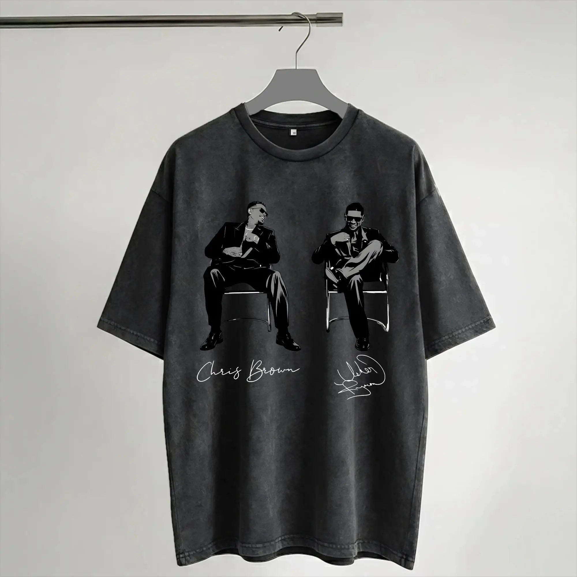2026 Summer Chris Brown Ushers R&B Tour 2026 Washed T Shirts Merch Harajuku T-Shirts  for Men Women Tee