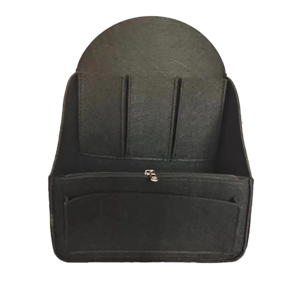 حقيبة ظهر من اللباد منظم متعدد الطبقات بسحاب حقيبة إدراج سميكة ذات سعة كبيرة حقيبة مستحضرات التجميل للسفر للطلاب