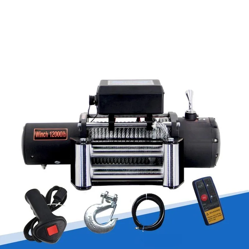Electric Winch Heavy Duty Traction Hoist Portable Pulling Tool for Off-Road Vehicle Rescue Boat Lifting and Industrial Workshop