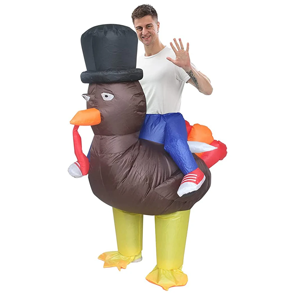 

JYZCOS Inflatable Turkey Costume Thanksgiving Christmas Turkey Cosplay Costume for Adult Funny Blow Up Animal Cosplay Suit