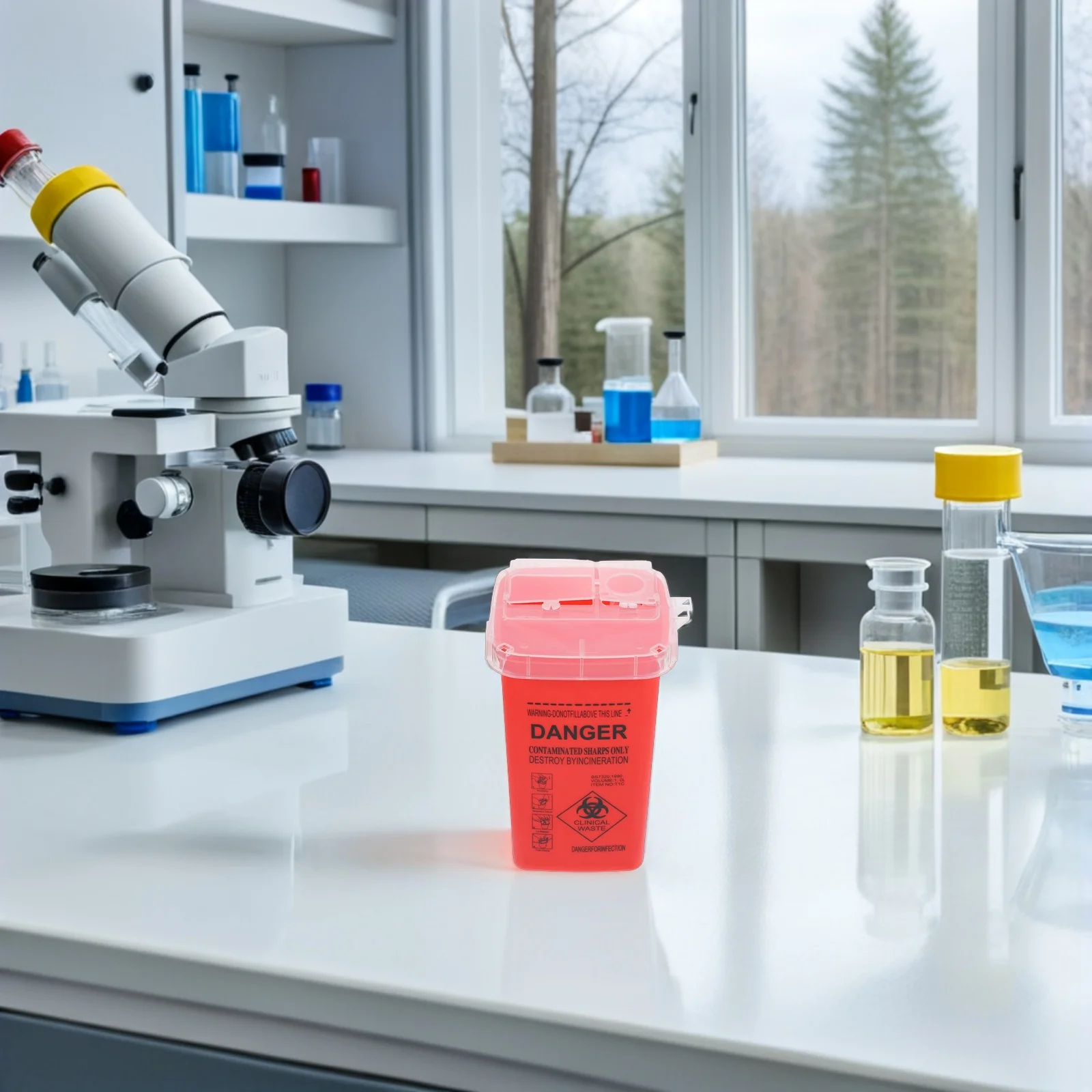 5 قطعة صندوق التخلص من الأدوات الحادة للوشم أسود متين بسعة كبيرة حاوية نفايات إبرة لمحلات الوشم وصالونات التجميل المحمولة #2