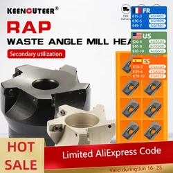 RAP 300R 50-22-4T 400R 63-22-4T 400R 80-27-5T 75 Degree Positive Head 25.4 50mm APMT1135/APMT1604 CNC Milling Cutter face mill
