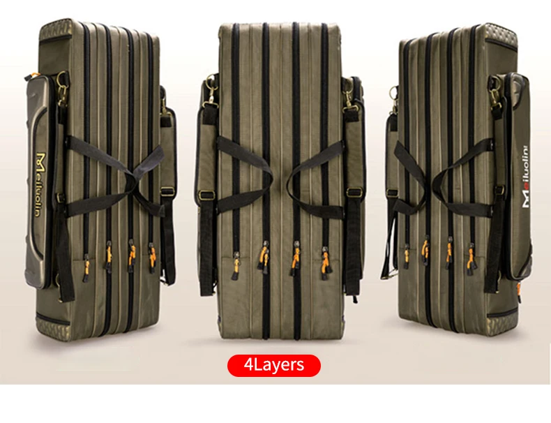 Große Angelruten-Aufbewahrungstasche 80cm-130cm, Robuste Oxford-Tasche für Angelruten und Zubehör, Pesca-Box für Herren – Detail 9