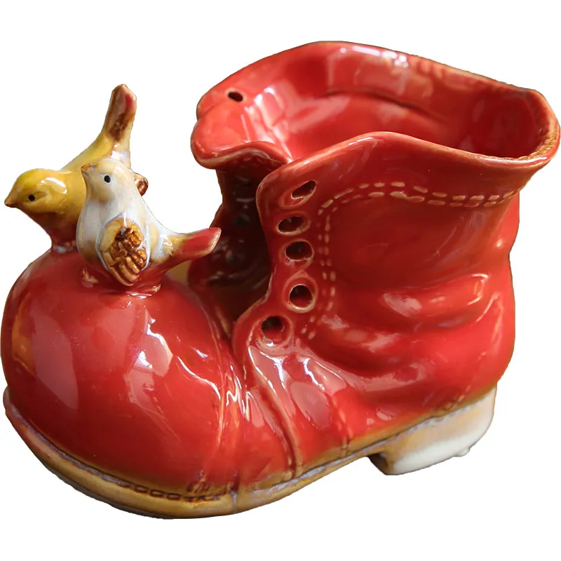 Cute 3D Animal Boot Planter, Creative Shoe Shape Succulent Pot, Multifunctional Desktop Vase Storage Home Decor