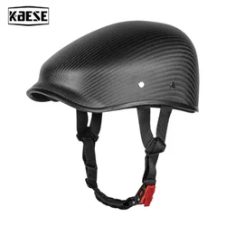 Retro Half Carbon Fiber Motorcycle Helmets Vintage Locomotive Motorbike For Adults Moto Half-face Scooter Helmet