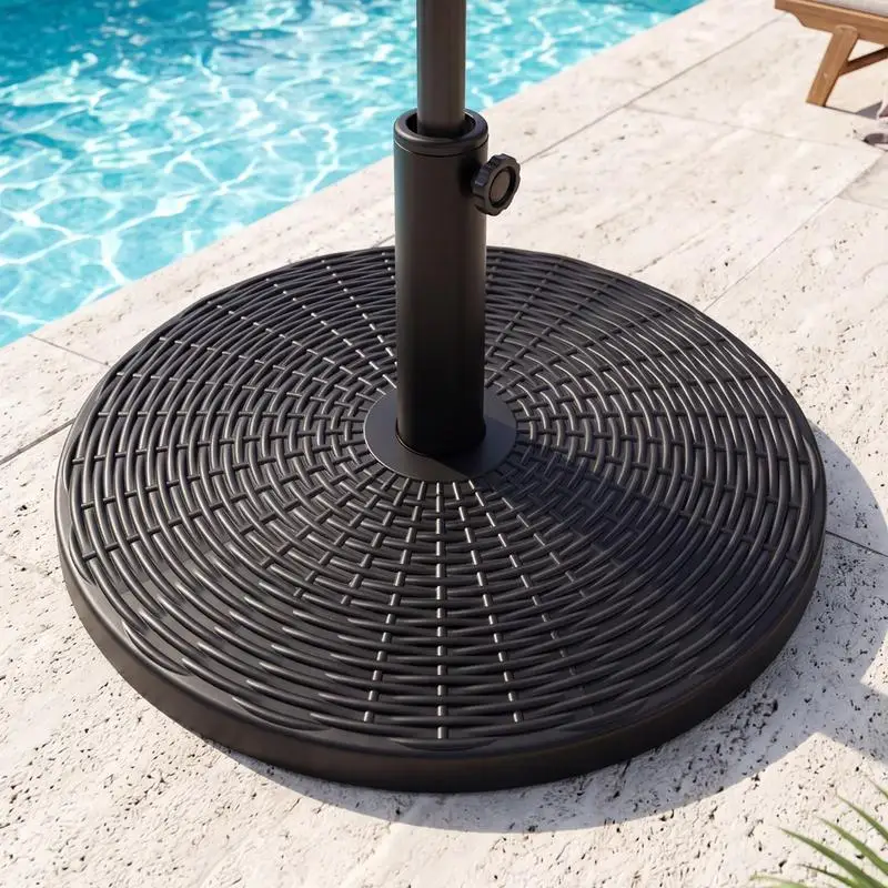 Concrete Patio Umbrella Base with Rattan Pattern for Lawn
