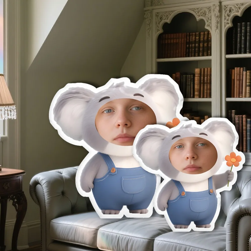 A Creative Custom Koala Body Pillow, DIY Custom Face Pillow with Your Own Picture, a Fun Gift for Her, Girlfriend, Wife, Colleague, Friend, Brother, Unique Gift for Anniversary, Birthday, Father's Day, Mother's Day, Halloween, Christmas, Christmas Eve, Valentine's Day, Personalized Anniversary, Thanksgiving, Easter, April Fool's Day, Carnival, National Day view 3
