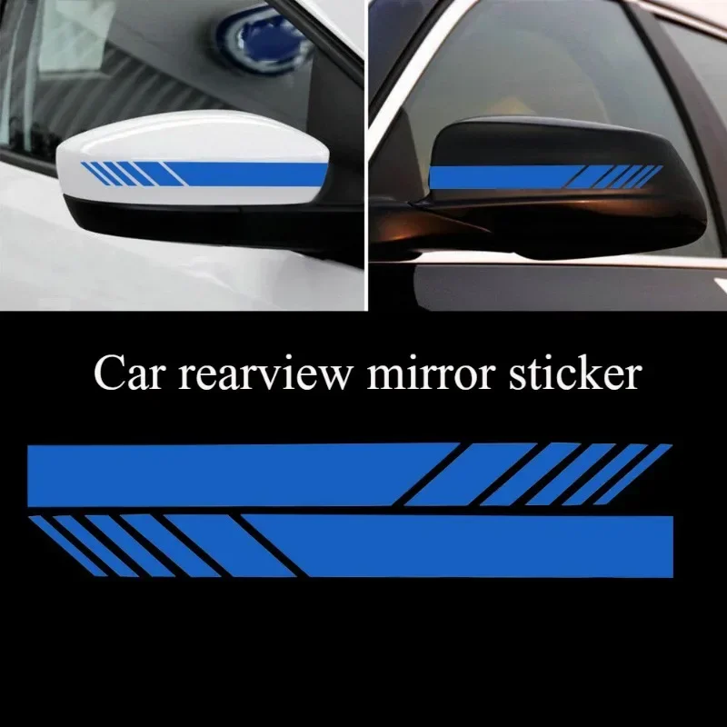 Fashion Racing Stripe Stickers Car Rearview Mirror Vinyl Waterproof Decals Decor Car Styling Rear View Mirror Sticker Strip