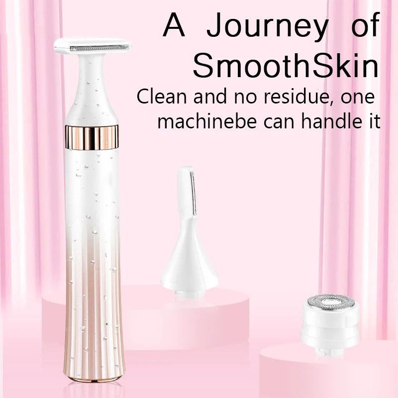 3 in 1 Portable Electric Woman Grooming Kit Nose Hair Trimmer Lady Shaver Eyebrow Clipper Cutter All In One Body Haircut Remover