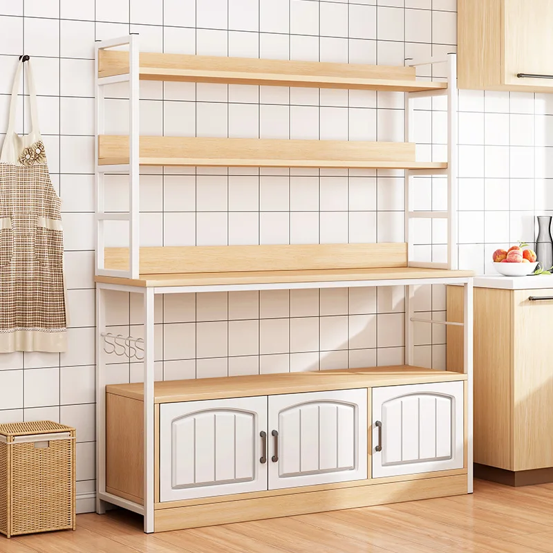 

Kitchen shelves Floor-to-ceiling multi-layer cabinets Household multi-functional microwave oven shelves Storage cabinets Edge