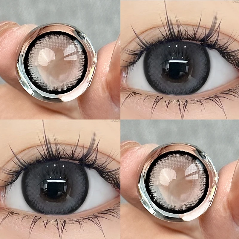 KSSEYE 2PCS Colored Contact Circular Lenses Degree -0.00 to -8.00 Gray Eyes Beauty Pupil Nature Brown Makeup Lens Free Shipping