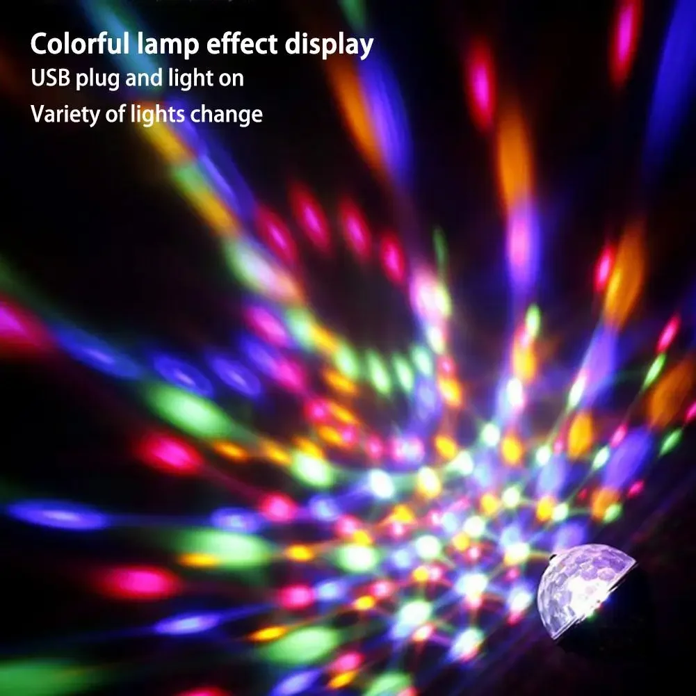 Разноцветные волшебные шариковые огни Rgb, портативная Вращающаяся мини-проекционная лампа, сценическая стандартная лампа для дома