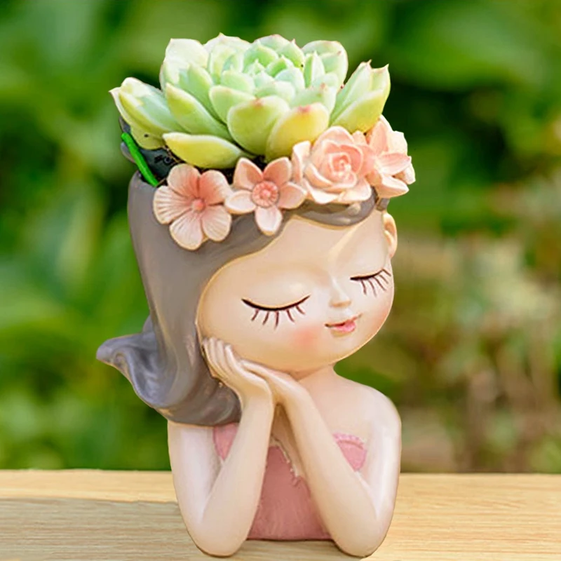 Small Fairy Succulent Plant Pot Kit With Drainage Hole 4 Inch Indoor Cactus Pot Unique Cute Flower Vases Decor Easy Install