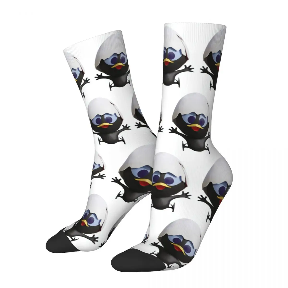 Funny Happy Men's compression Socks Baby Retro Harajuku Calimero Anime Street Style Novelty Pattern Crew Crazy Sock Gift Printed