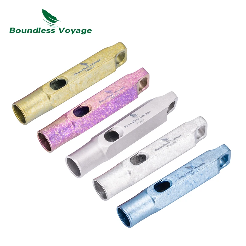 Boundless Voyage Titanium Whistle Emergency Survival Safety Whistles with Lanyard Loud Training Sports Keychain Whistle Ti9015O
