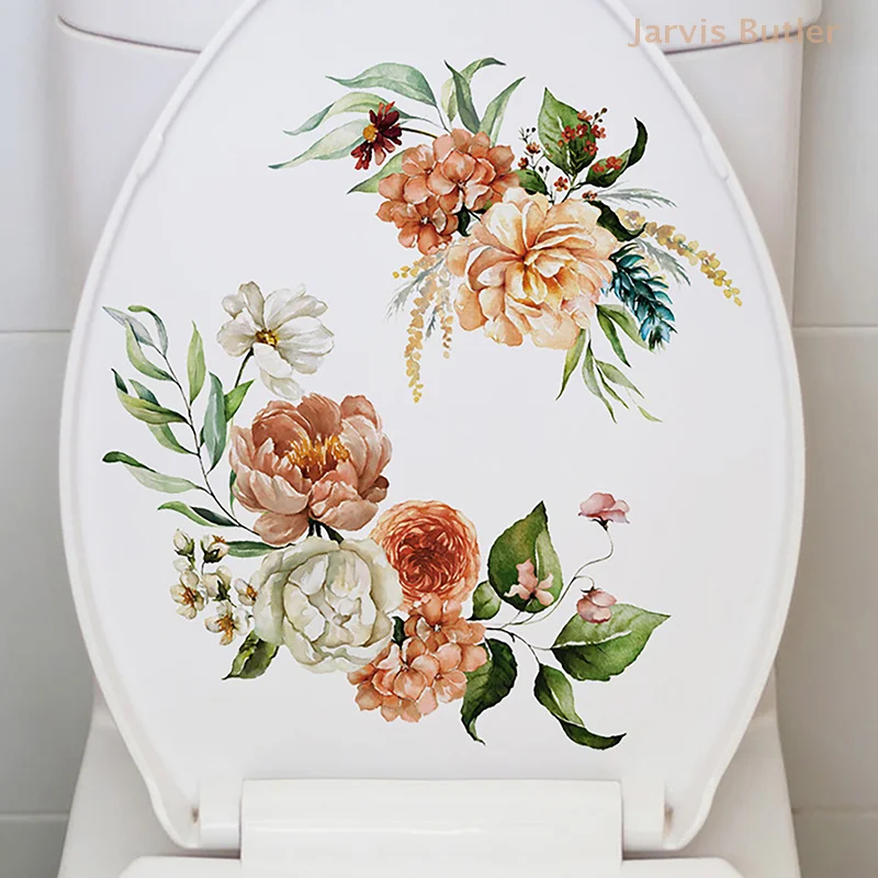 

Butterfly Flower Toilet Seat Stickers Self-Adhesive Toilet Lid Decals Diy Removable Stickers For Bathroom Home Decor Ornaments