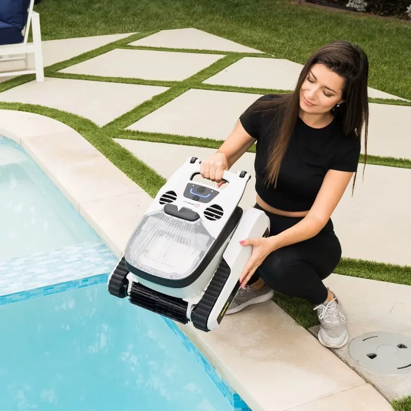 

SEAUTO Automatic Intelligent Wireless Filter Type Pool Vacuum Cleaner for Swimming Pools White 168W