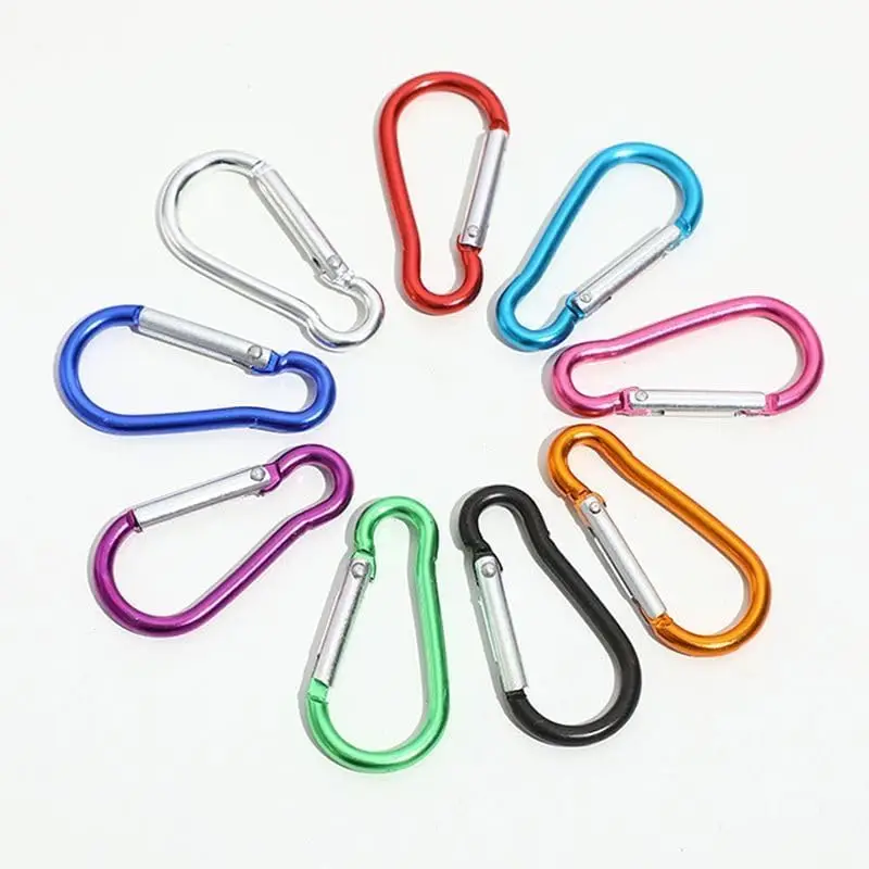 

10 PCS Aluminum Gourd Shaped Mountaineering Buckle Camping Keychain Water Bottle Buckle Climbing Accessories