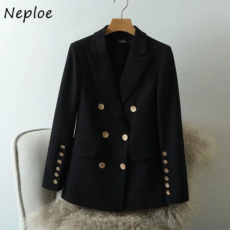 Neploe elegante doppiopetto 2024 primavera nuovi Blazer donna manica lunga colletto dentellato cappotti donna ufficio Lady Blazer giacche