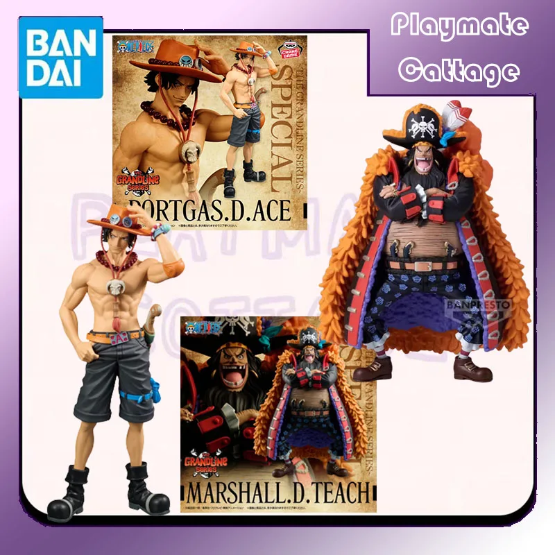 

In Stock BANDAI Original BANPRESTO ONE PIECE DXF Portgas·D· Ace Marshall·D·Teach SPECIAL Grand Line Anime Figure Model Toy Gift