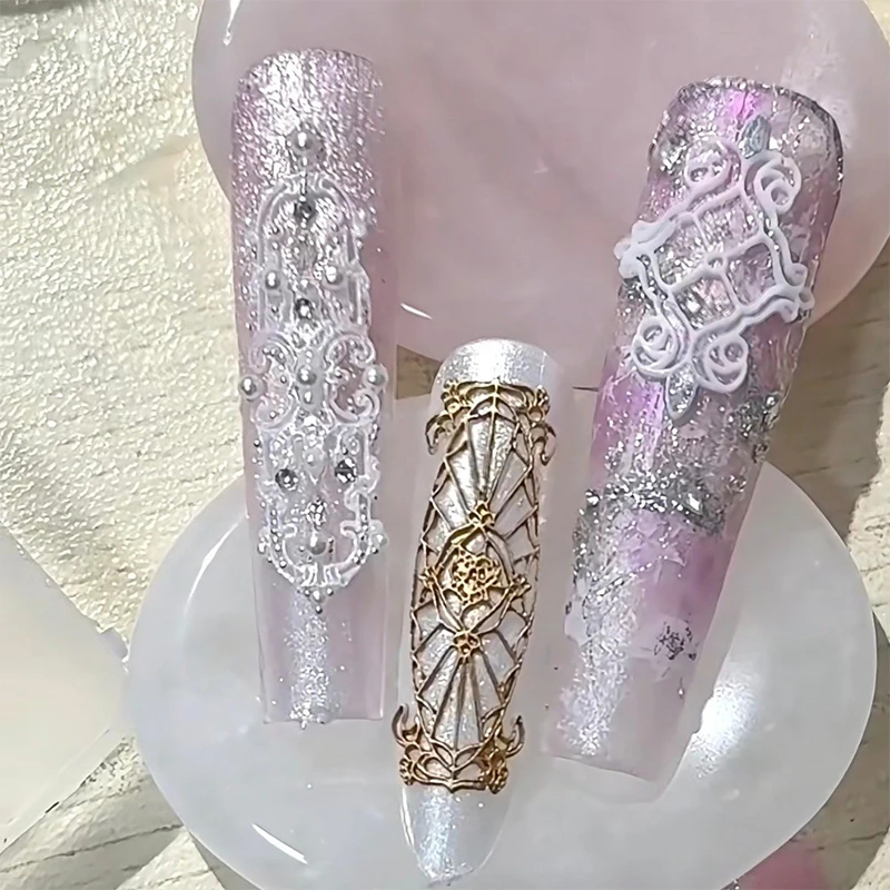 Nail Mold Silicone Retro Pattern Nail Art Decorations Baroque Style Relief Design Nail Art Template Stereoscopic Manicure Tools